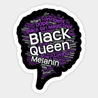 Black Melanin Queen Afro Sticker